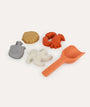Foldaway Bucket, Spade & Sand Mould Set: Apricot Mix