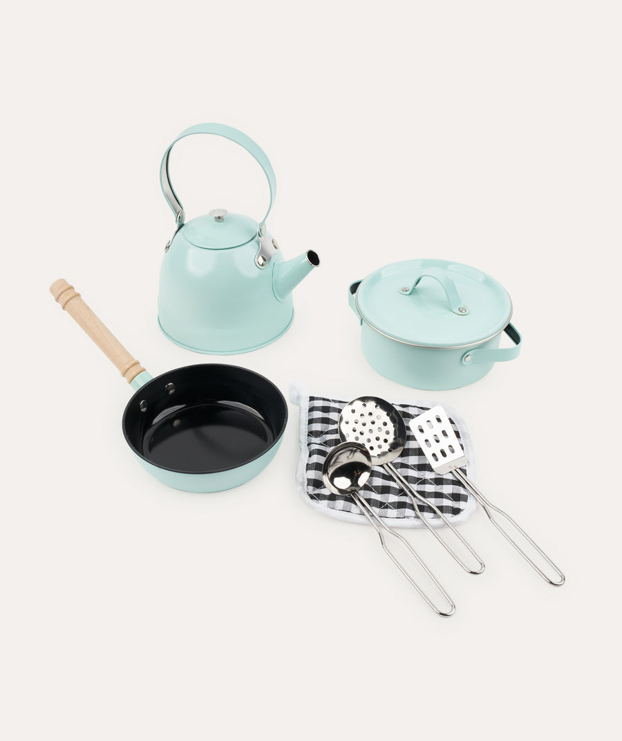 Vintage Cooking Set: Turquoise