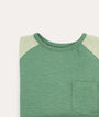 Colourblock Slub Long Sleeve Top: Grass Green
