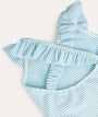 Seersucker Frill Swimsuit: Soft Blue Stripe