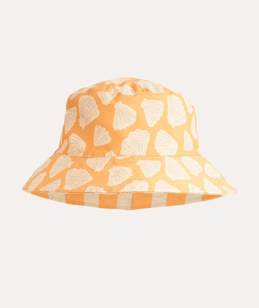 Recycled Bucket Hat: Apricot Shell/ Stripe