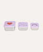 Stainless Steel Snack Box Set of 3: Heart Lavender