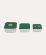 Stainless Steel Snack Box Set of 3: Smile Green