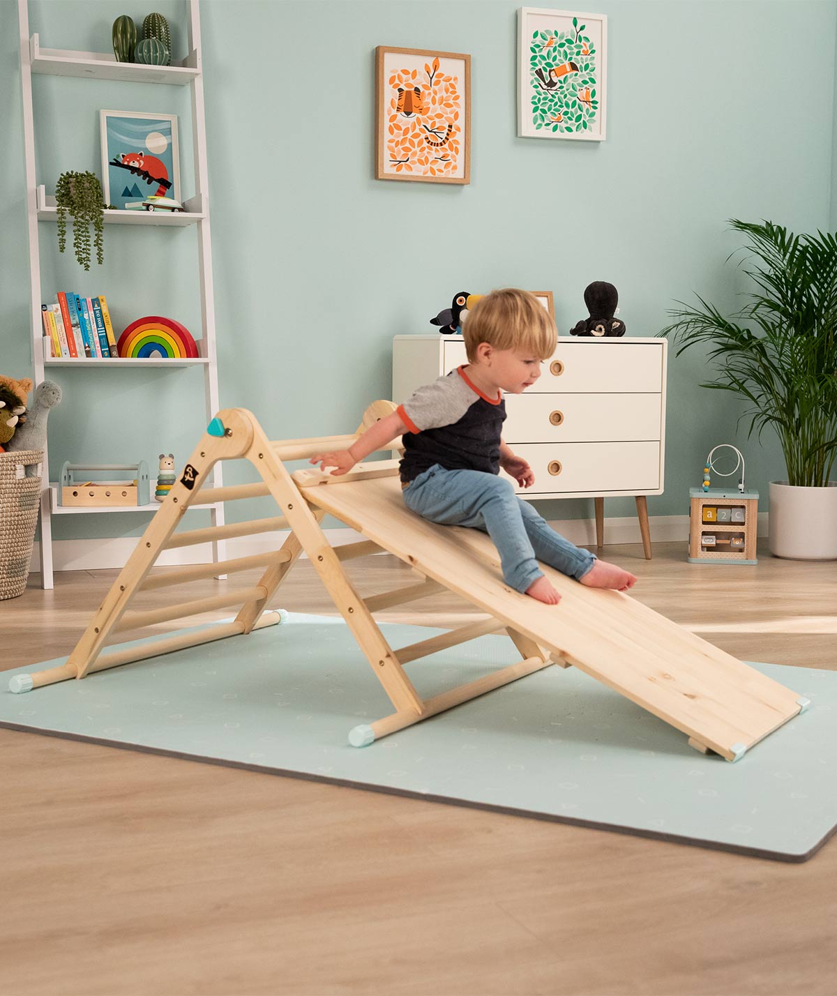 Indoor wooden climbing toys for toddlers on sale