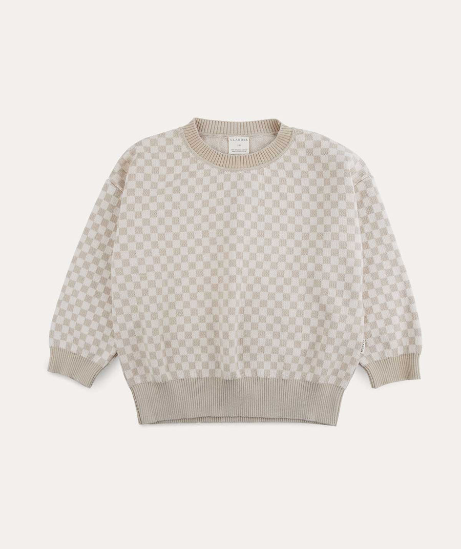 Checkerboard Sweater: Taupe