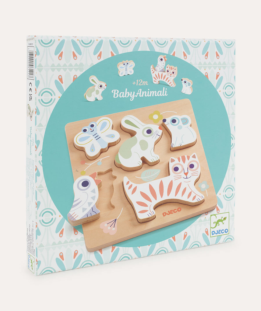 Baby Animal Wooden Puzzle: Multi