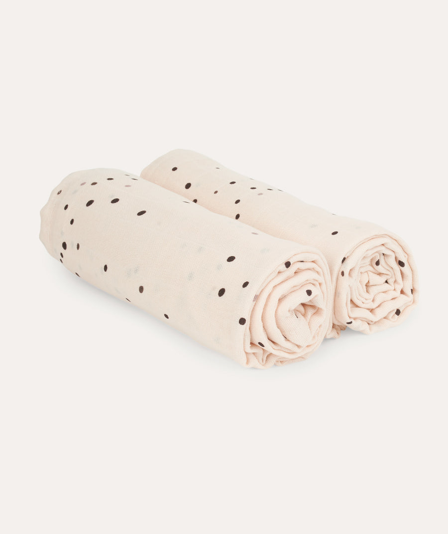 2-Pack Swaddle Dreamy Dots: Powder