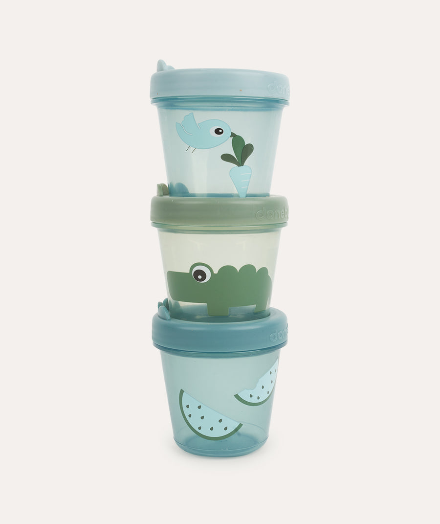 3-Pack Baby Food Containers: Green