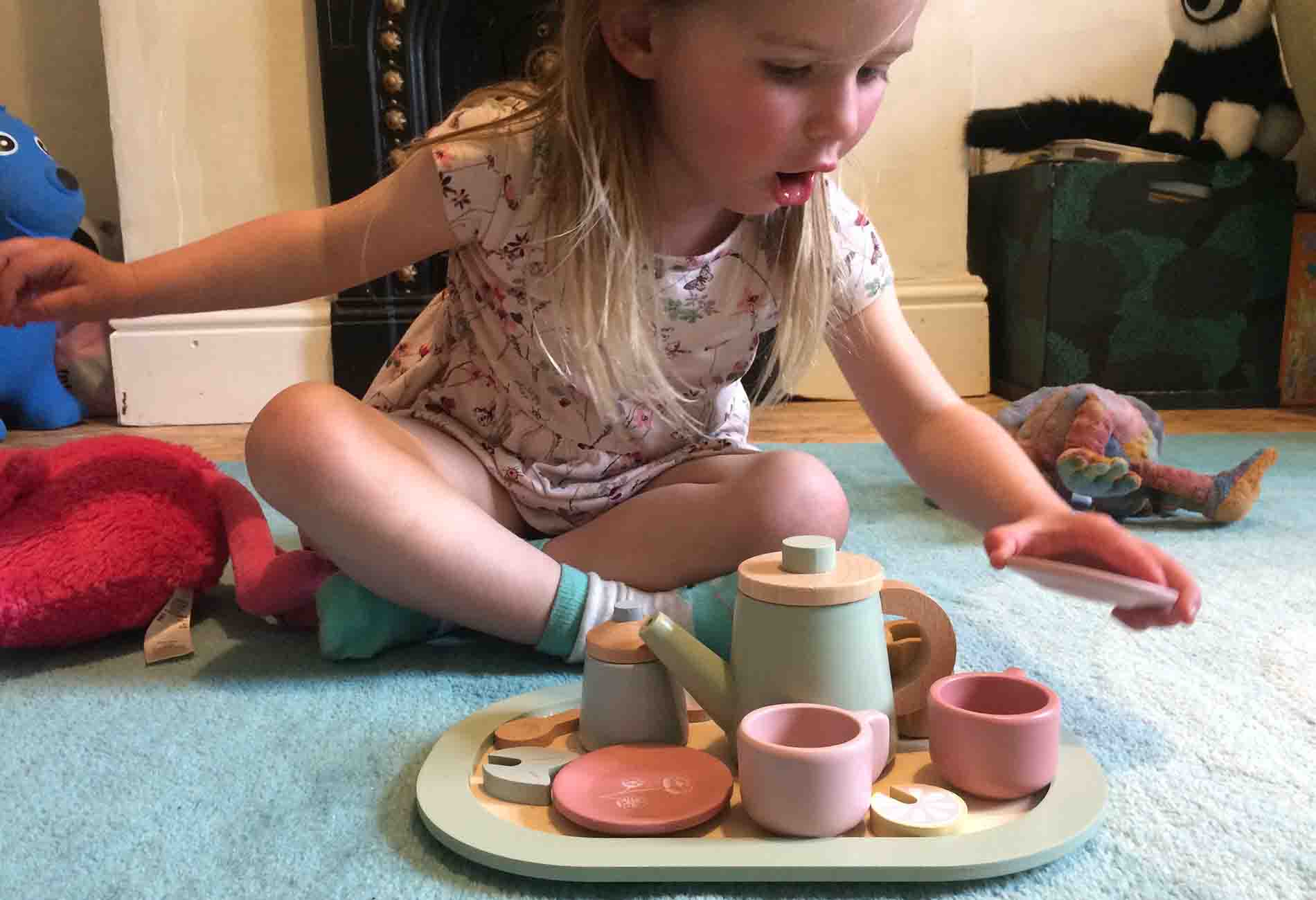 Wooden tea set for toddlers new arrivals