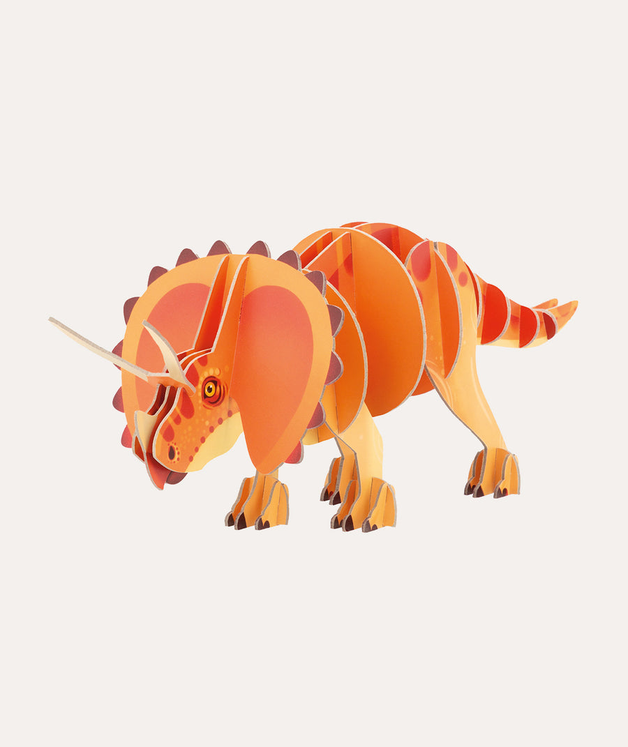 3D Triceratops Puzzle: Orange