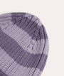 Organic Cotton Beanie: Lavender Stripe