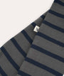 Organic Ribbed Legging: Navy/Grey Stripe