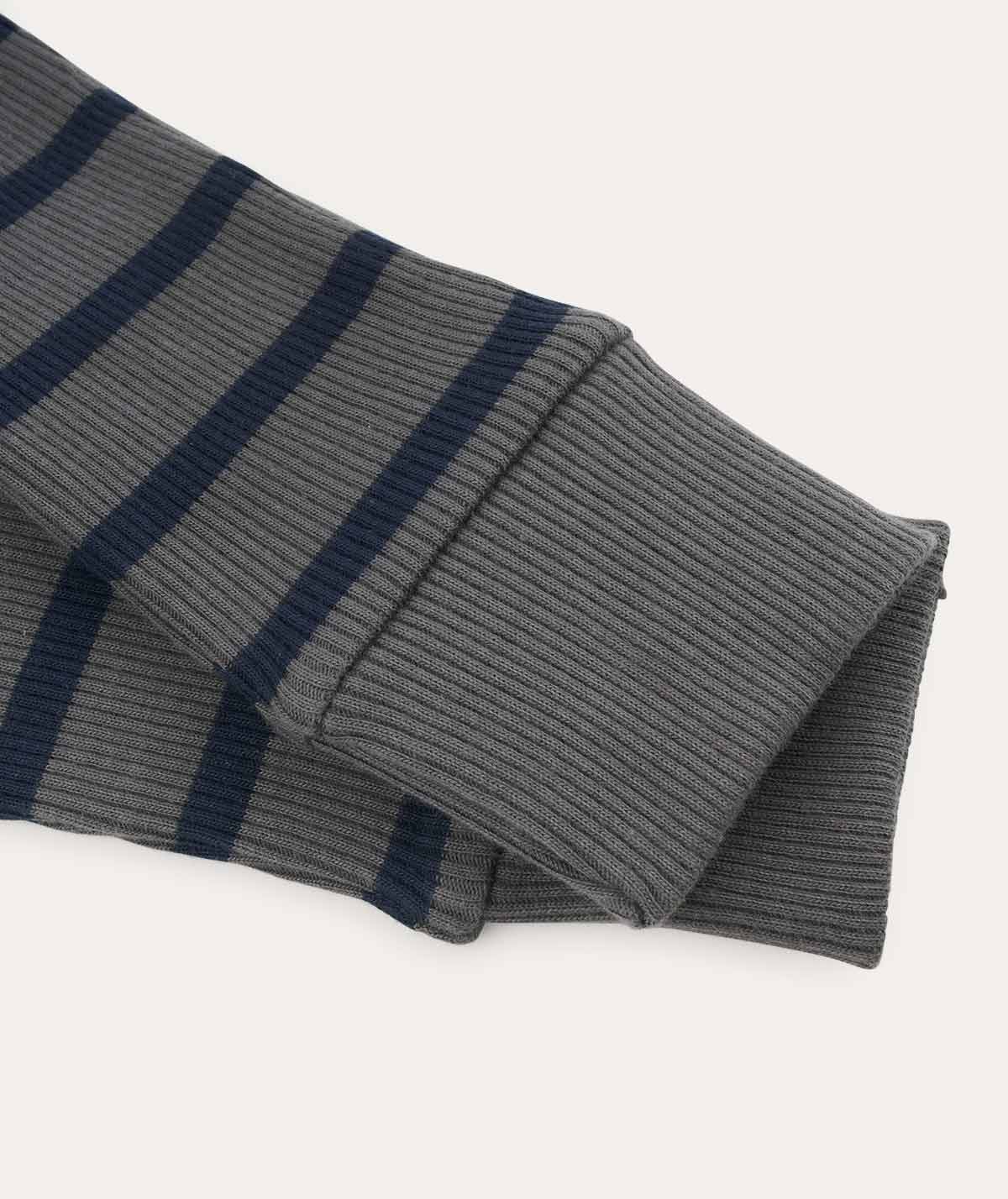 Organic Ribbed Legging Navy Grey Stripe KIDLY
