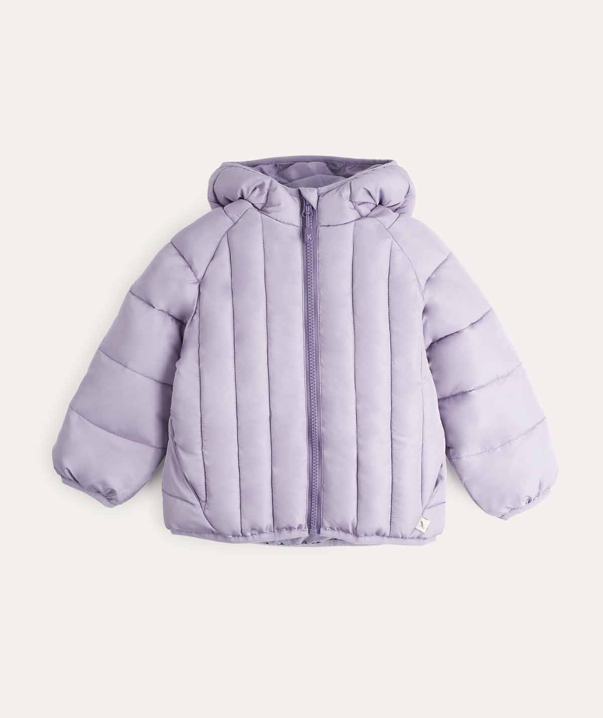 Buy the Purple KIDLY Label Puffer Jacket | KIDLY