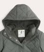 Quilted Jacket: Pewter Green