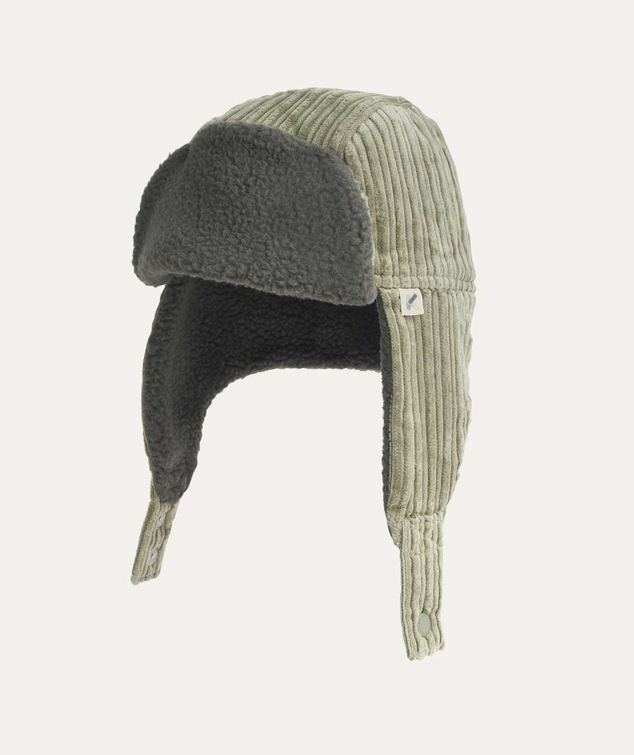 Sherpa Trapper Hat: Pewter Green Mix