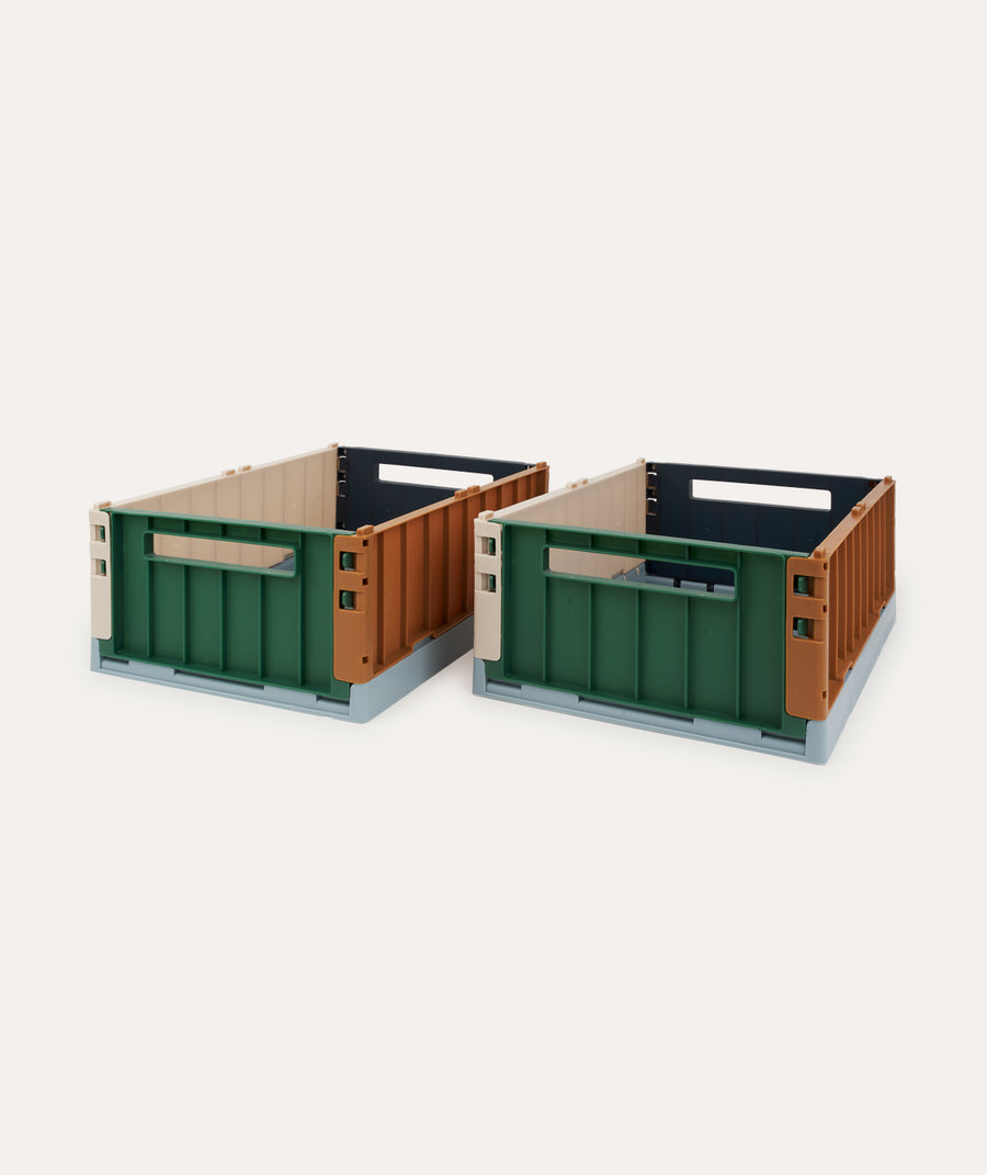 2-Pack Weston Storage Medium Crate: Sea Blue Multi Mix