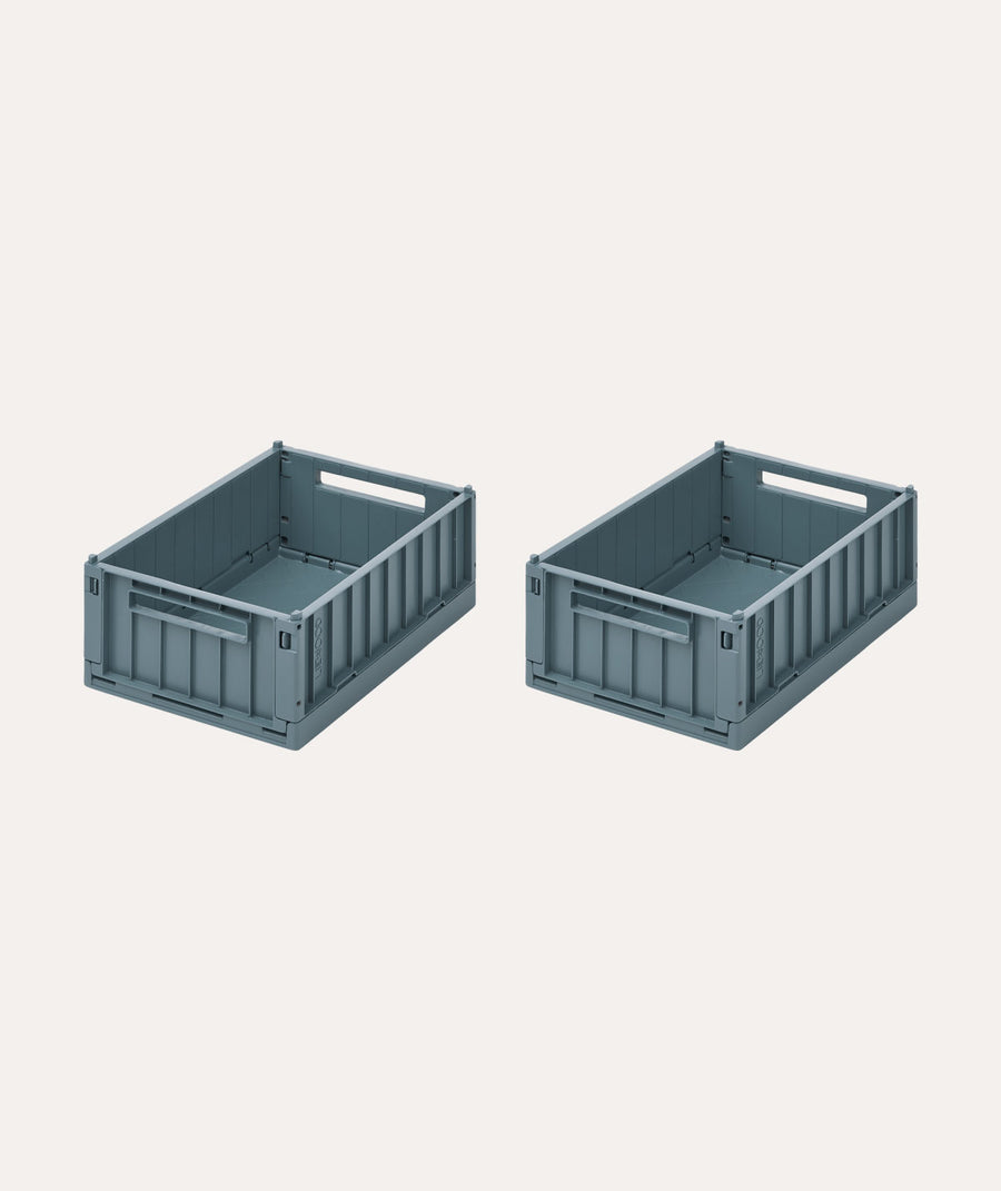 2-Pack Weston Storage Small Crate: Whale Blue