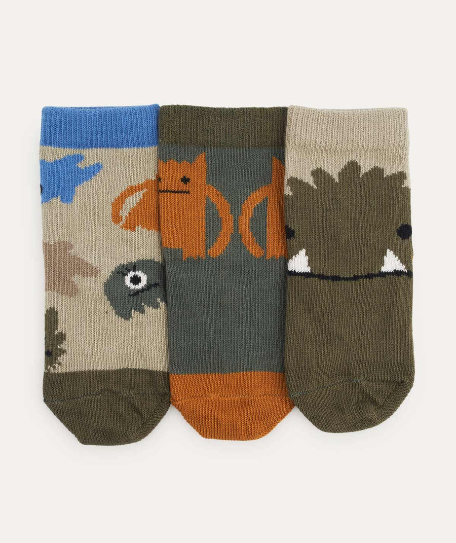 3-Pack Silas Socks: Monsters Blue Mix