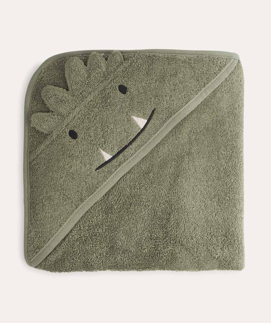 Albert Hooded Towel: Faune green