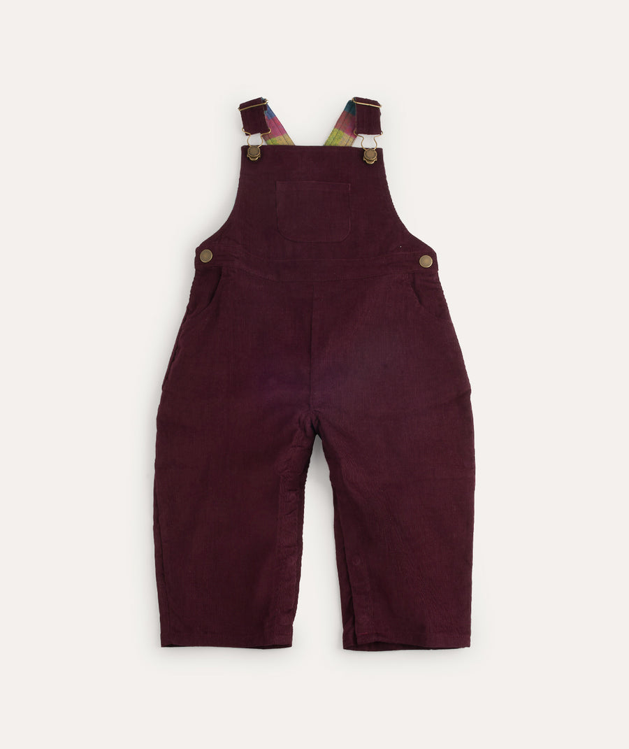 Classic Corduroy Dungarees: Berry