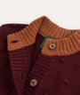 Popcorn Knitted Cardigan: Berry