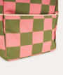 Small Checkerboard Backpack: Sprout Green + Flower Pink